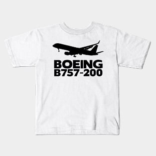 Boeing B757-200 Silhouette Print (Black) Kids T-Shirt